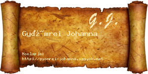 Gyömrei Johanna névjegykártya